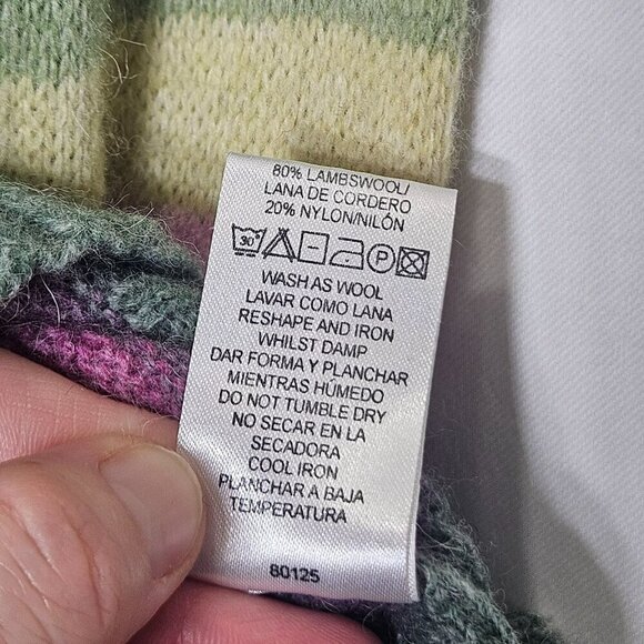 Atmosphere‎ Knit Striped Lambswool & Nylon Blend Sweater Pullover Sz 8-10 Fits S - Picture 7 of 10